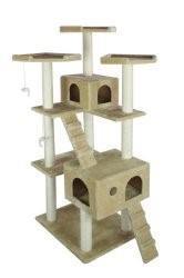 BestPet Cat Tree Pet House, 73”, Beige