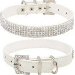 Crocodile PU Leather Sparkling Rhinestone Cat Collar