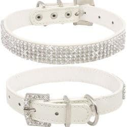 Crocodile PU Leather Sparkling Rhinestone Cat Collar