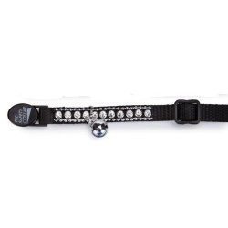 East Side Collection Nylon Rhinestone Cat Collar