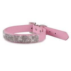 SKL Hot Pink Rhinestone Cat Collar