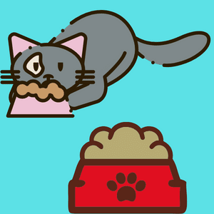 cat growling at  food