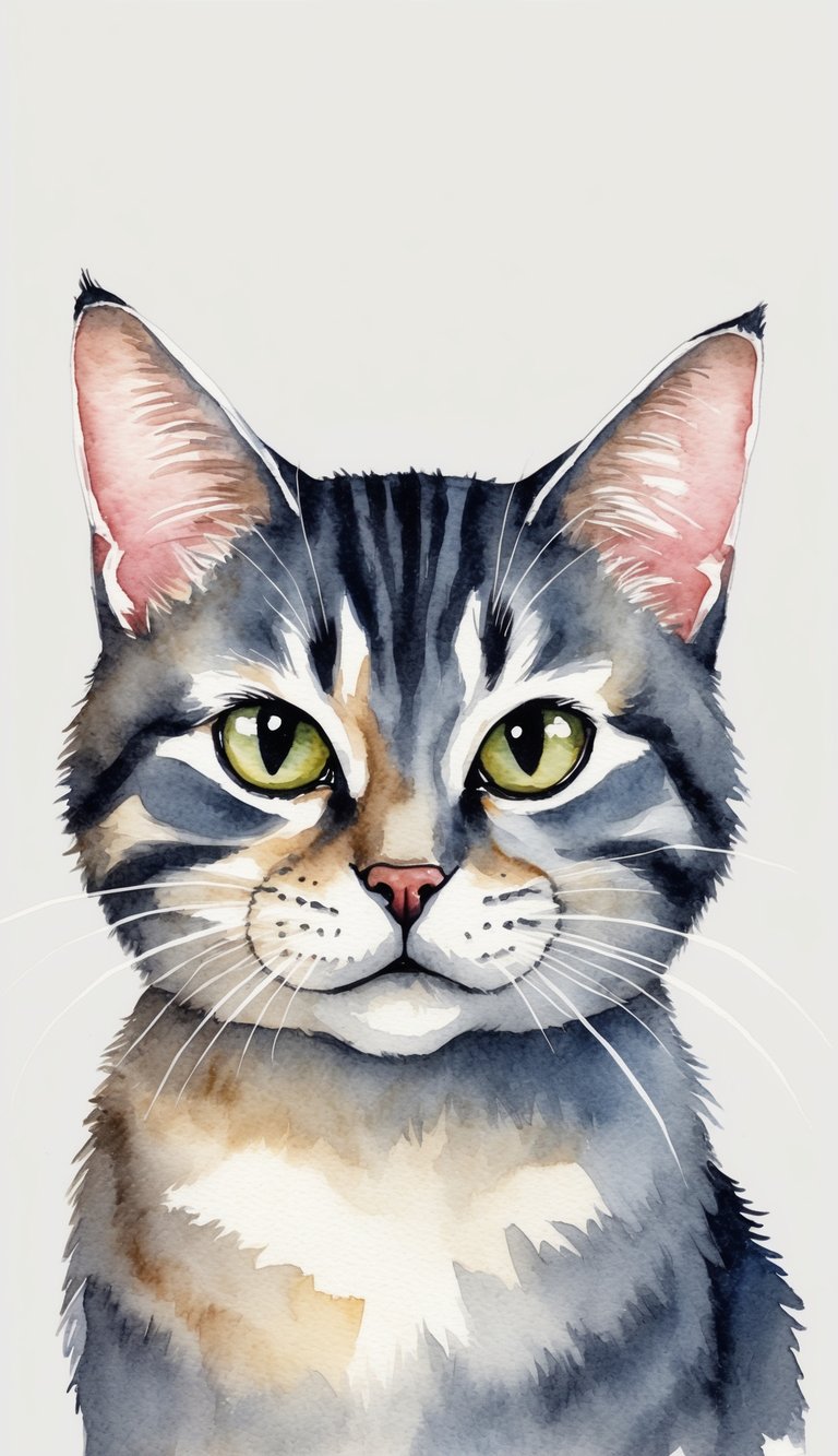 A curious cat with one eye half-closed, gazing directly at the viewer with a mischievous expression