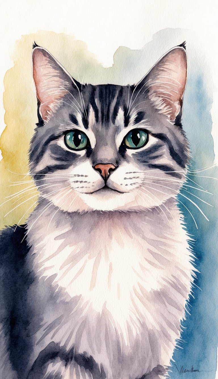 A cat gently blinks at the viewer, expressing affection in a subtle way