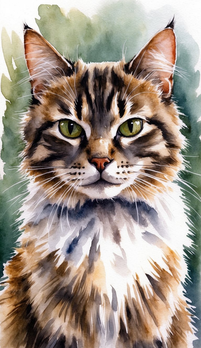 A disheveled or overly groomed cat with dull fur and listless eyes
